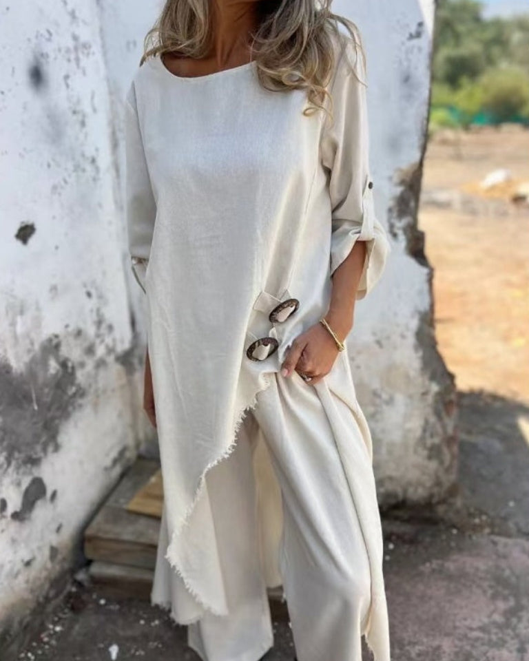 Isabelle | Ensemble en Lin Détendu – Les Sœurs Desrosiers – Trois-Rivières