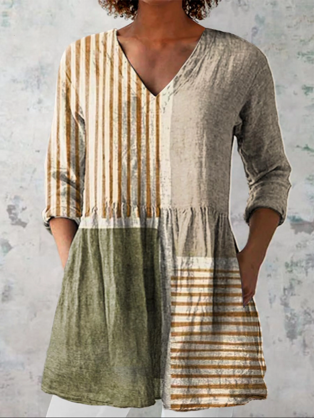 Halley | Chemise Col V Longue Vintage