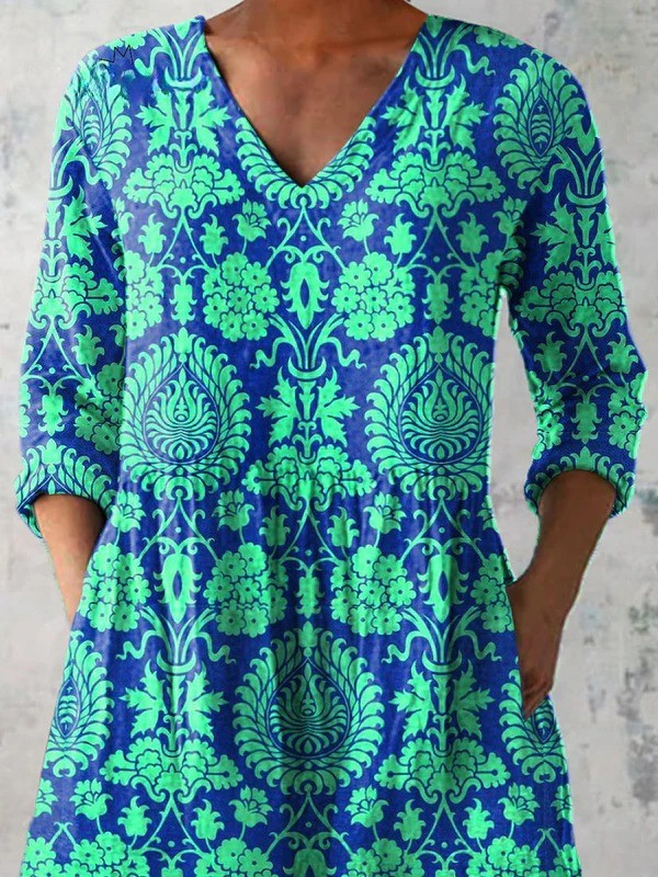 Beatrix | Chemise Col V Longue Vintage