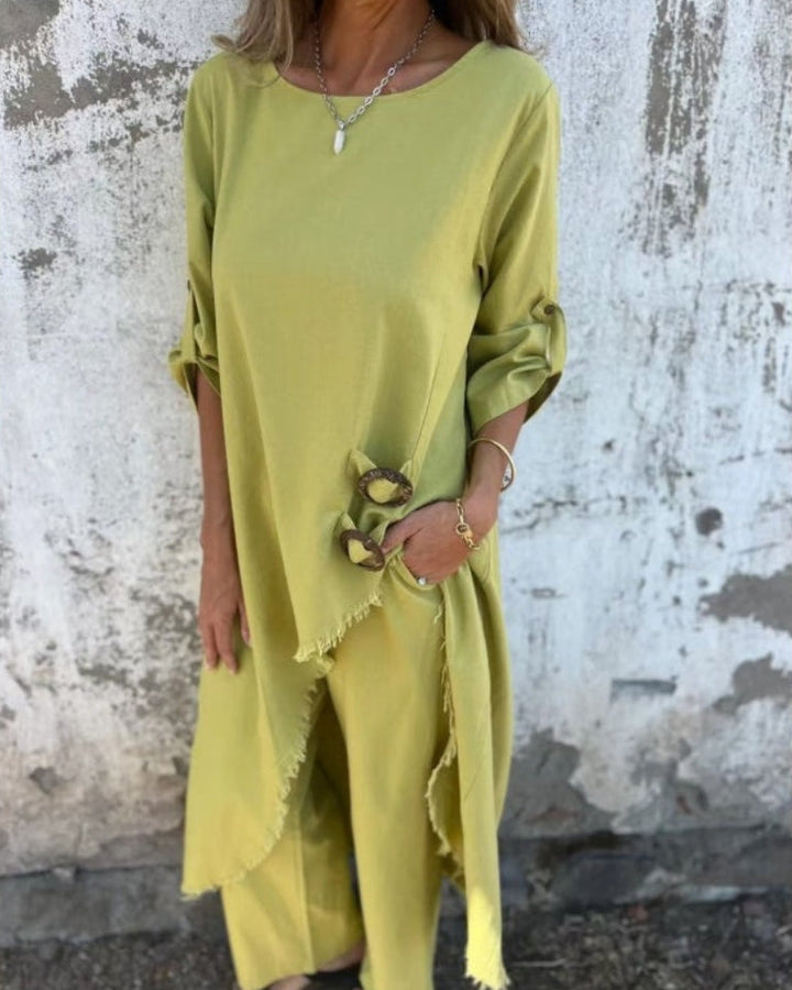 Isabelle | Ensemble en Lin Détendu – Les Sœurs Desrosiers – Trois-Rivières