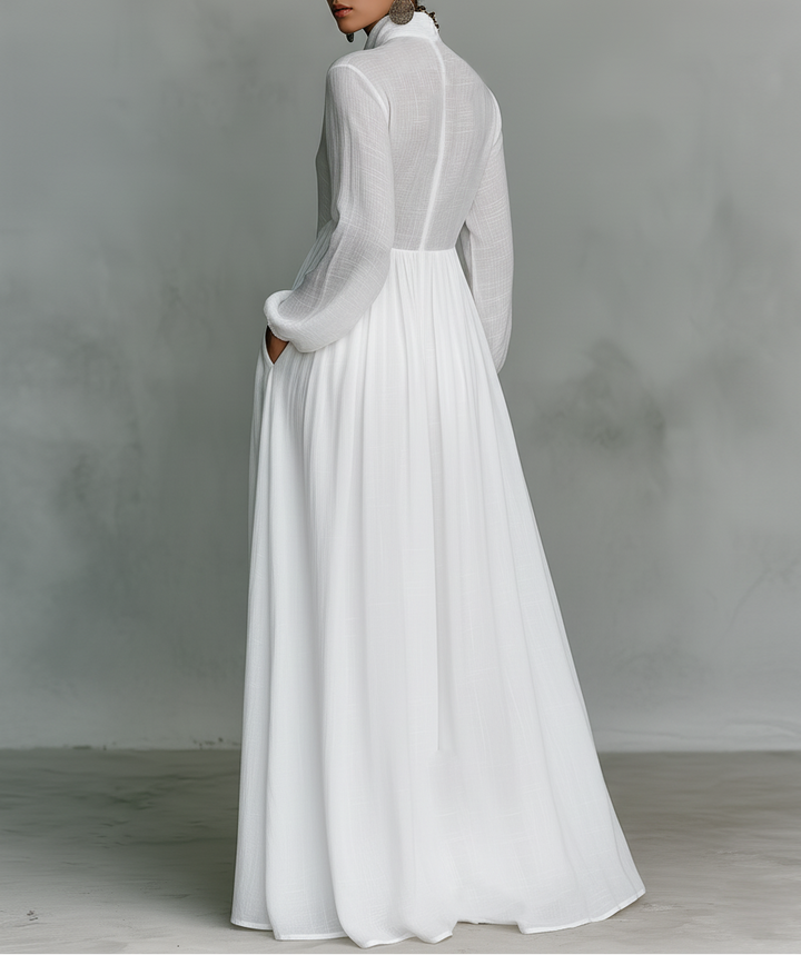 Serena | Robe Maxi à Boutons Fluide