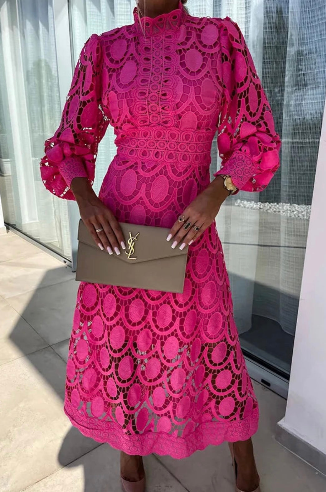Eloah™ | Robe Midi en Dentelle Élégante
