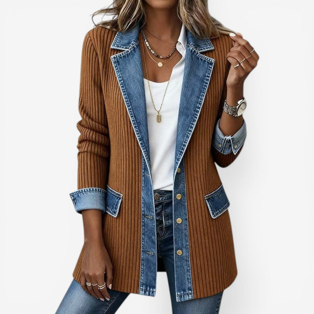 Tirexa | Veste en denim mélangé, effet superposé moderne