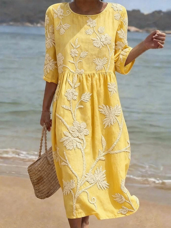 Raquel | Robe vintage avec imprimé brodé