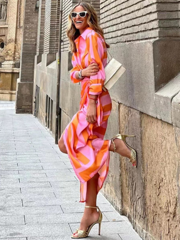 Elvina - Robe Châle Imprimée