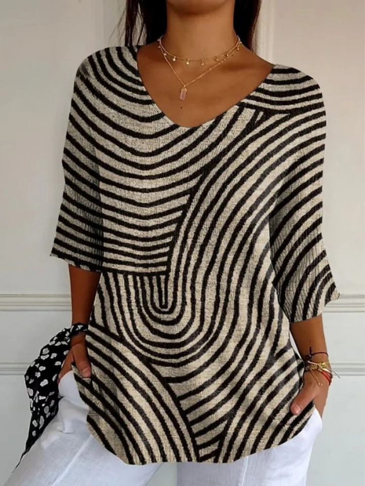 Pull décontracté en maille avec motif géométrique rétro pour femmes