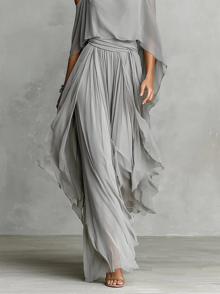 Isabella | Ensemble gris complet avec top à bretelles et pantalon léger