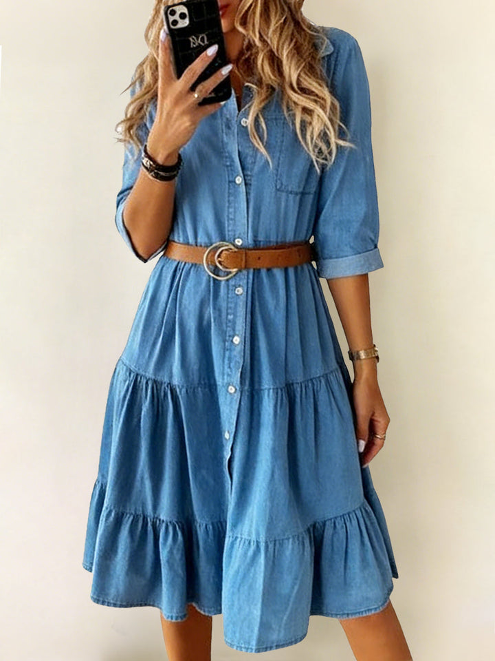 Barbara | Robe en Jean Élégante et Décontractée