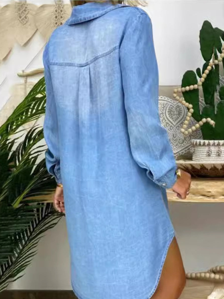 Donna | Robe Chemise en Jean Élégante et Décontractée